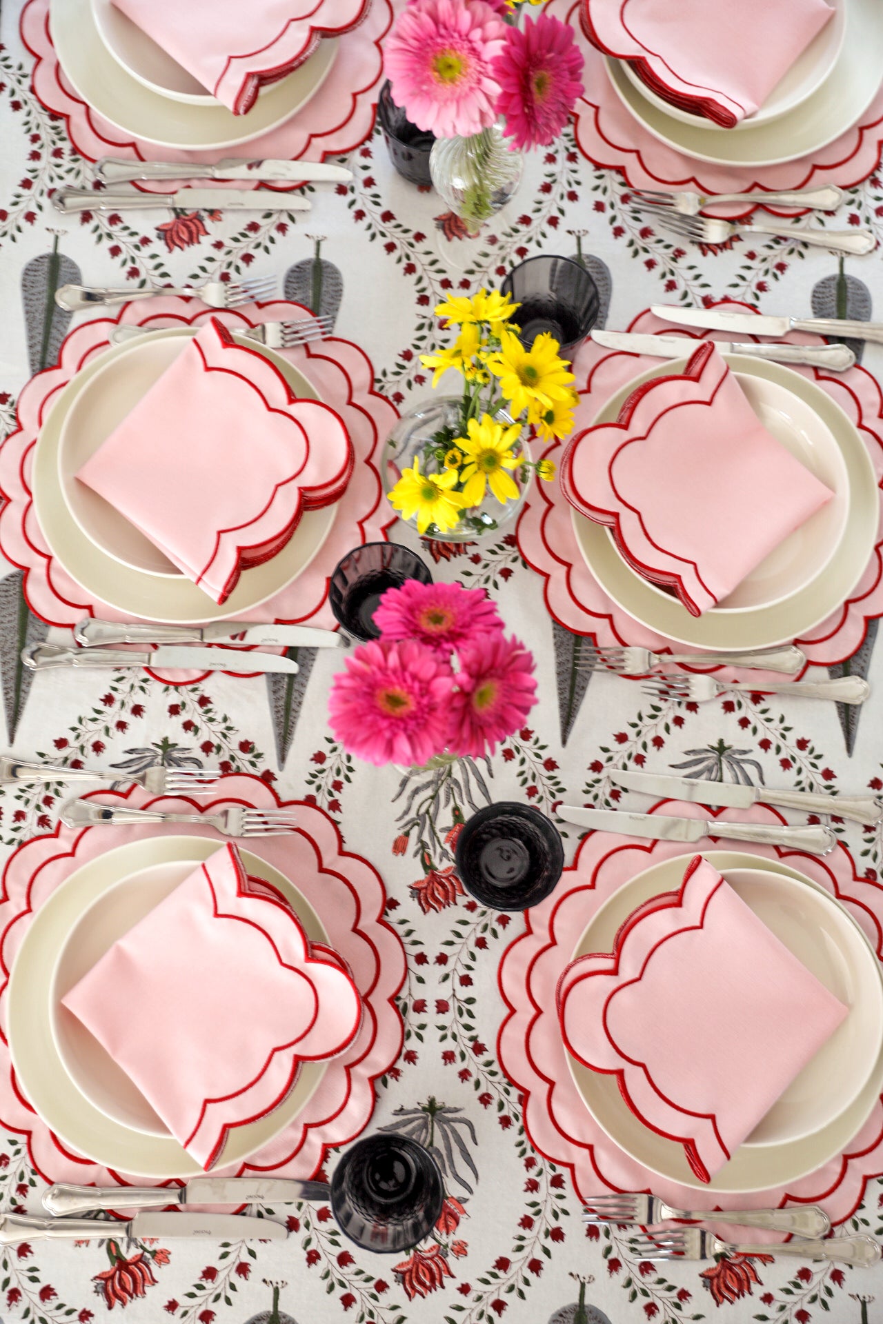 Rose&Red Scallop Placemat (Set of 4)