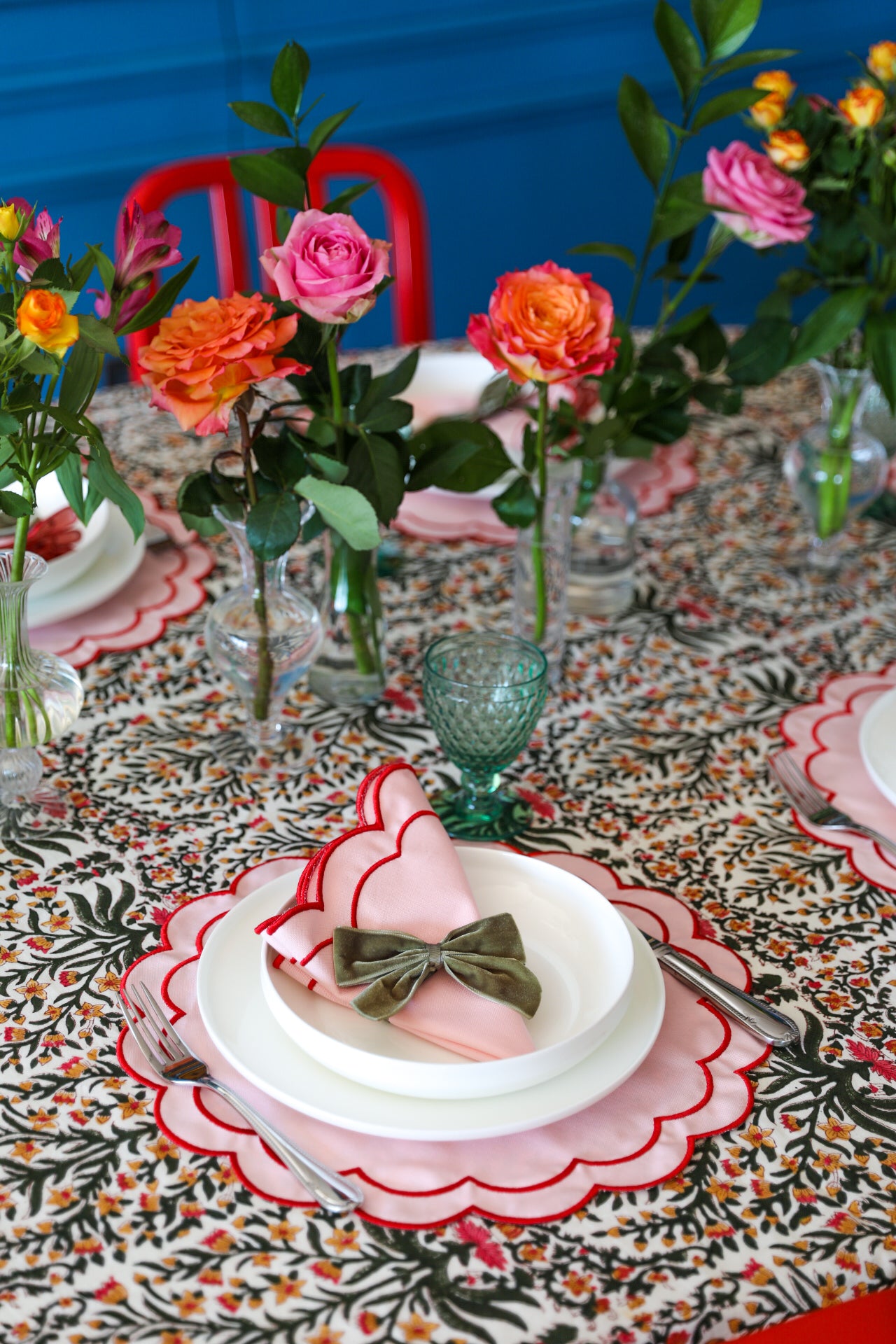 Rose&Red Scallop Placemat (Set of 4)