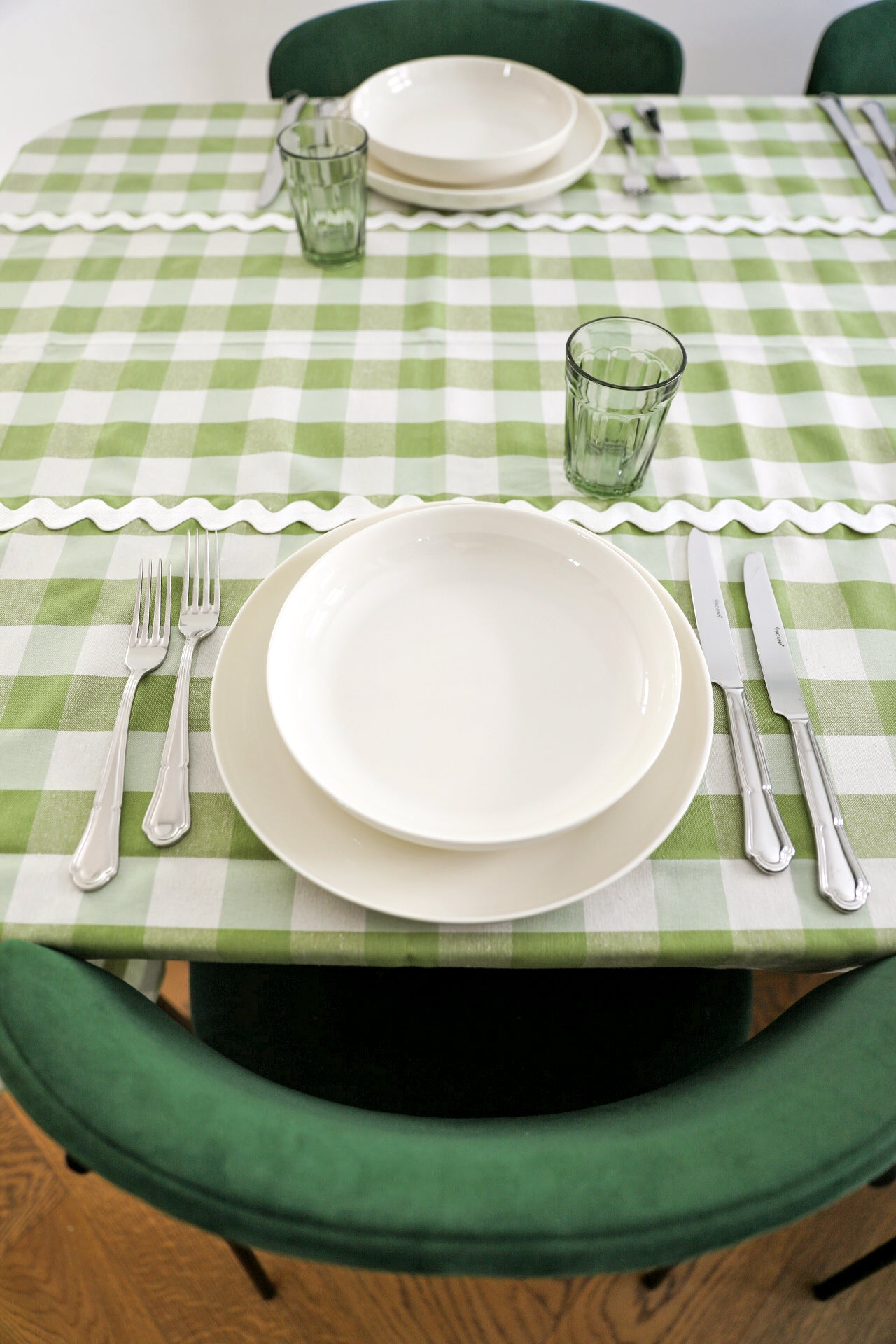 Olive Gingham Tablecloth