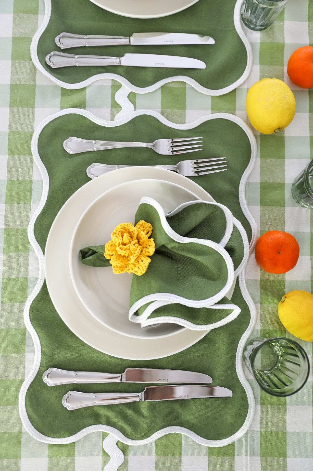 Khaki Wave Placemat + Napkin