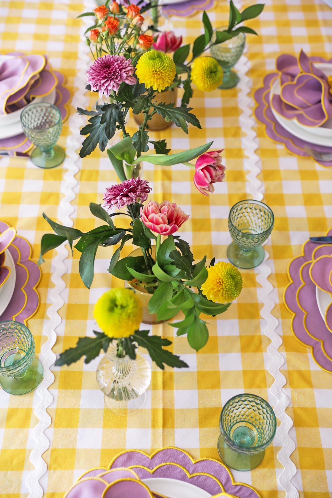 Lemon Gingham Tablecloth
