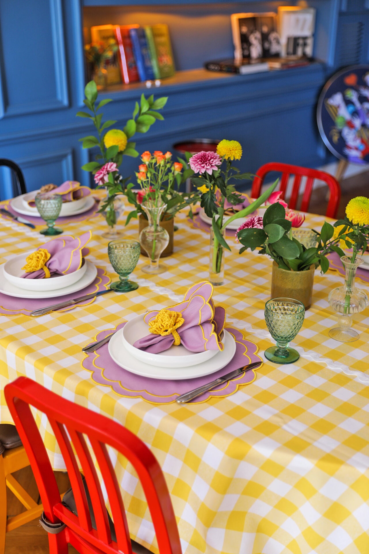 Lemon Gingham Tablecloth