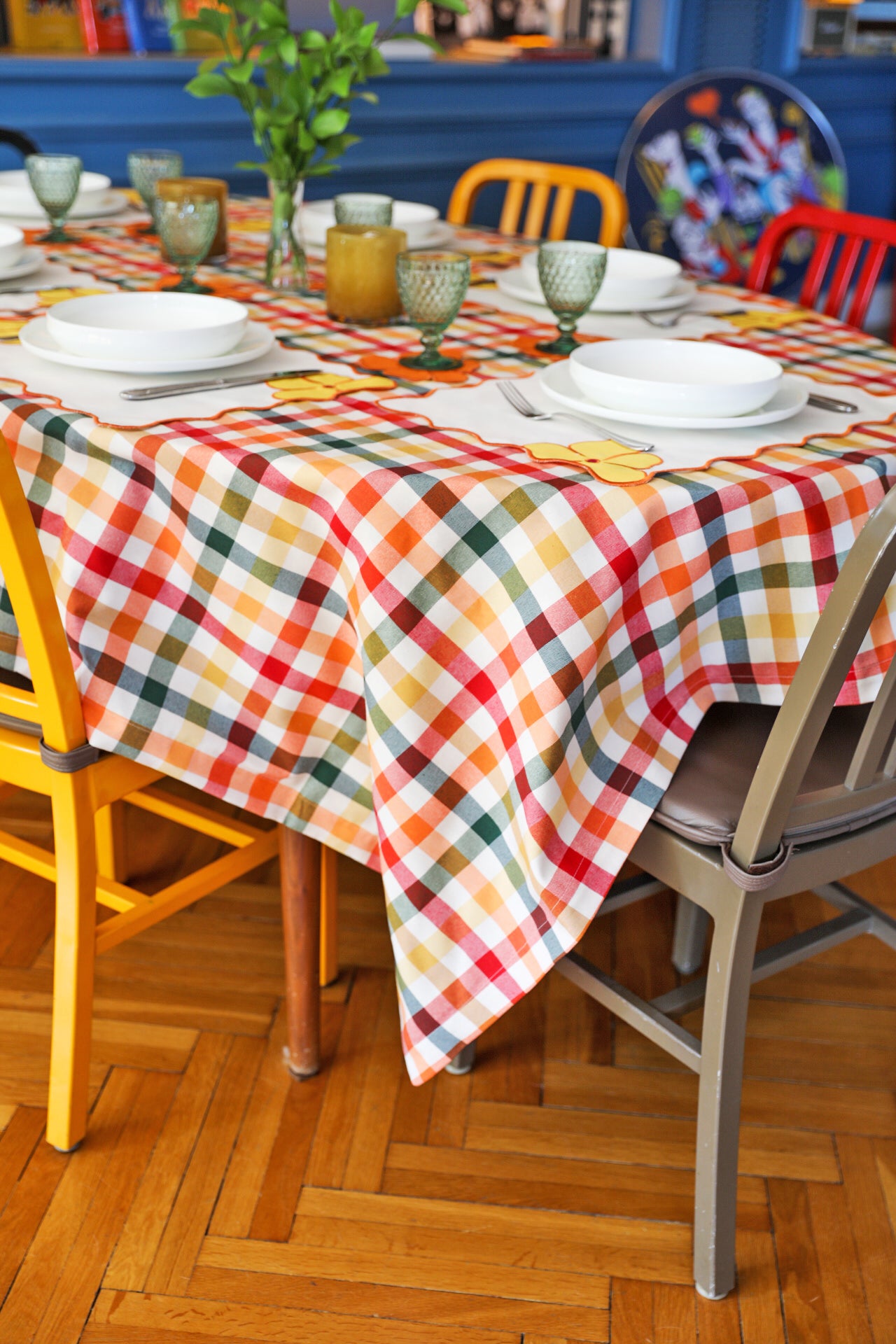 Colorful Gingham Tablecloth