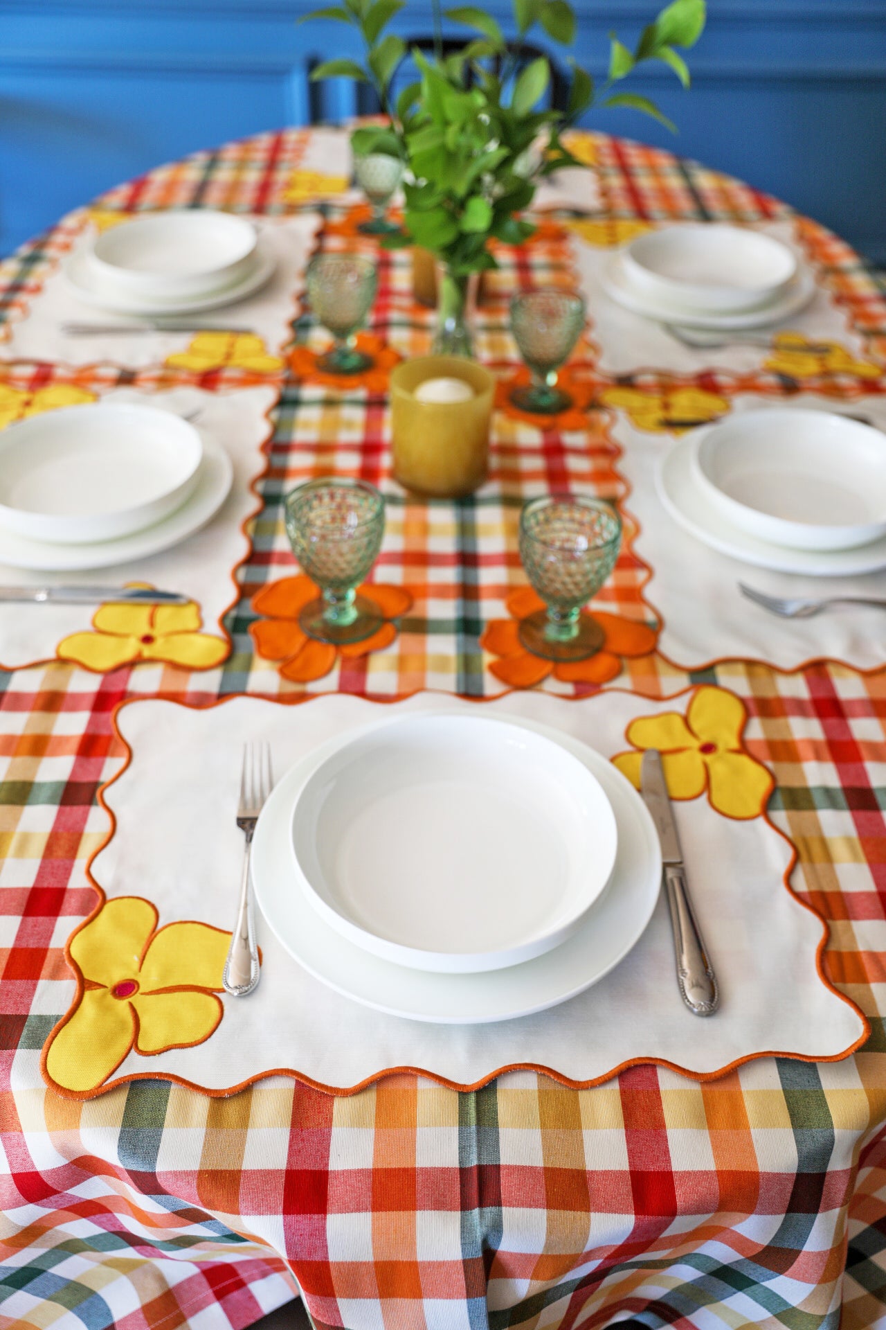 Colorful Gingham Tablecloth