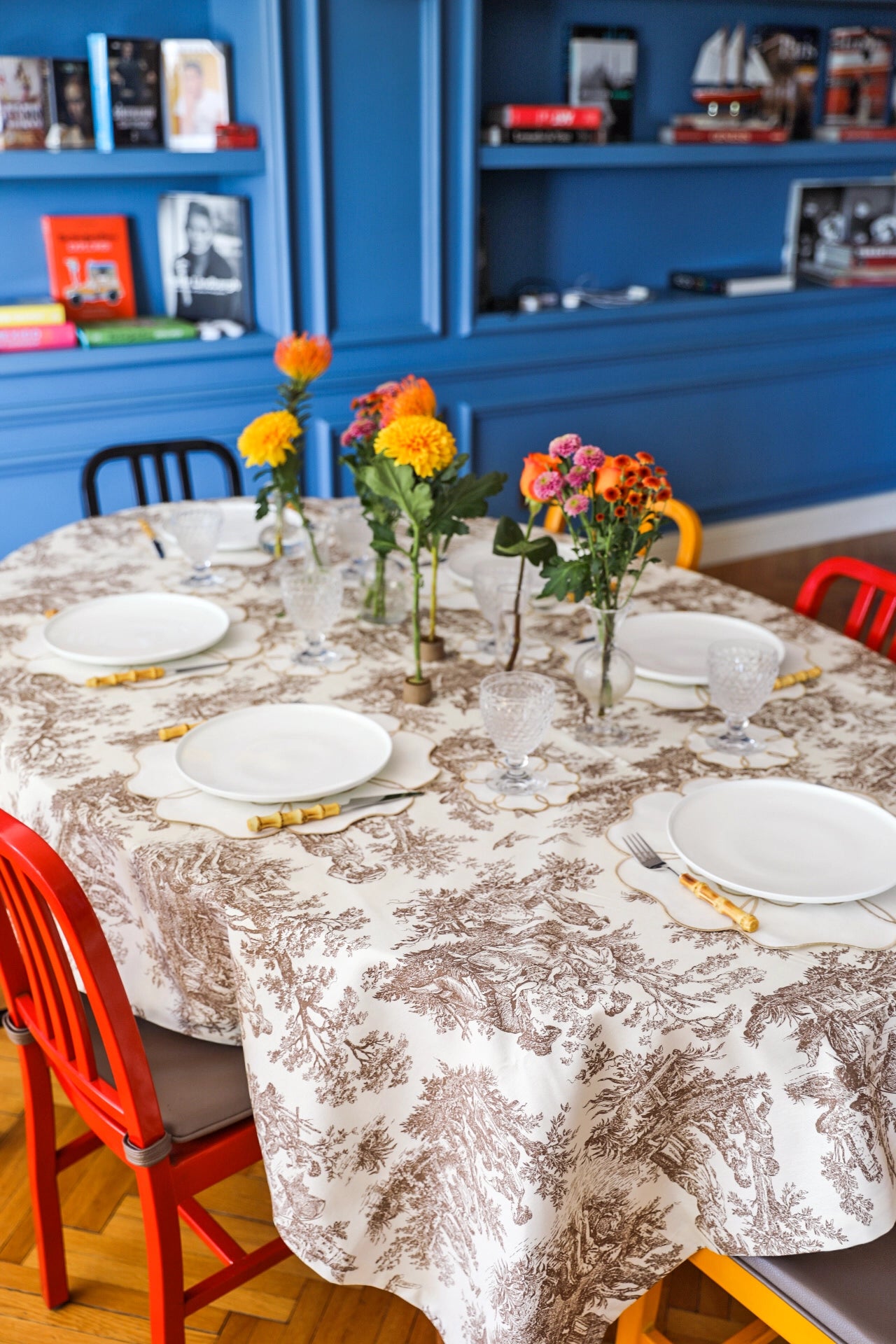 Chestnut Toile Tablecloth