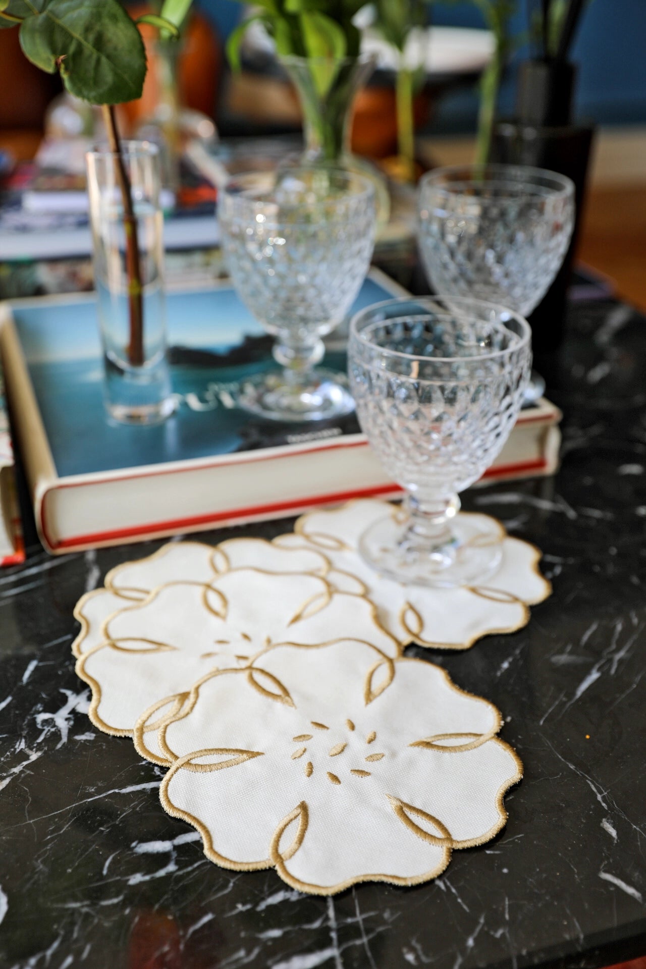 Gold Camellia Coaster (Set of 4)