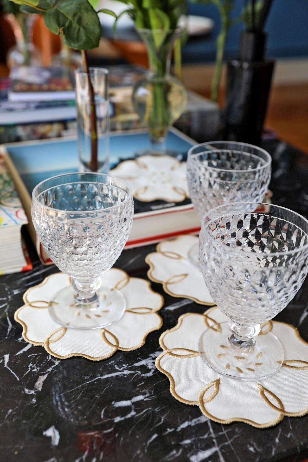 Gold Camellia Coaster (Set of 4)
