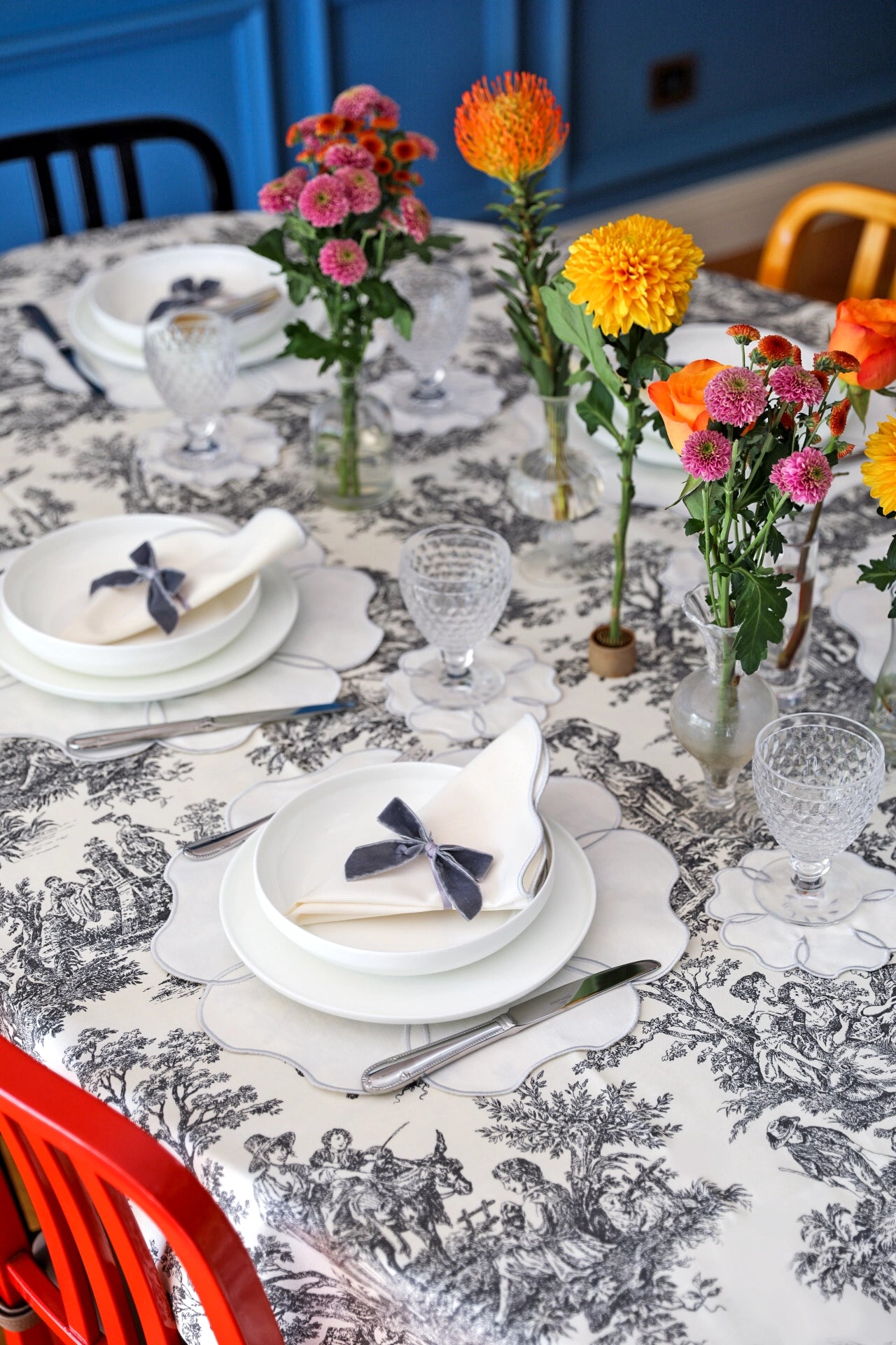 Ebony Toile Tablecloth