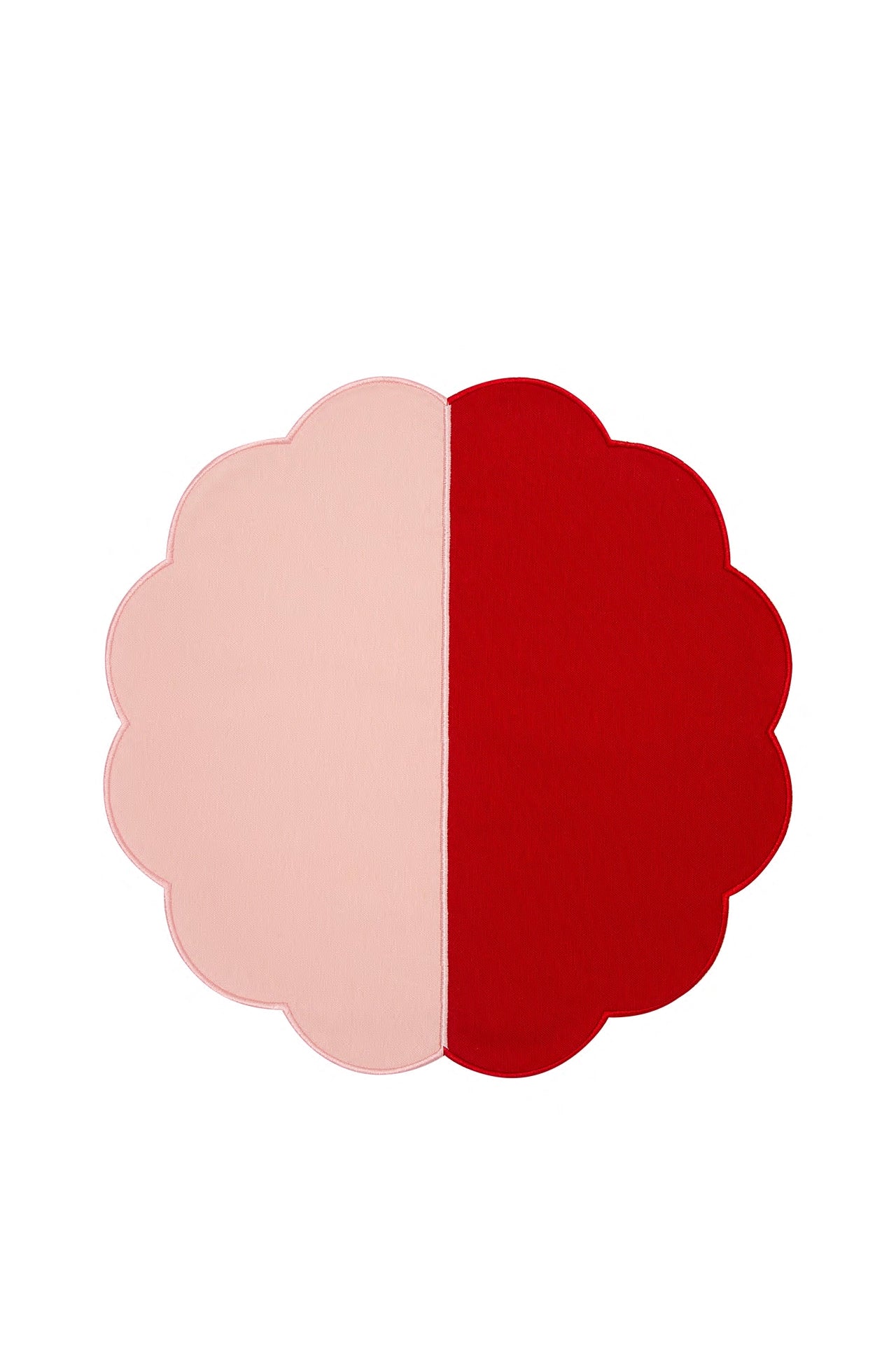 Bicolor Rose&Red Scallop Placemat (Set of 4)