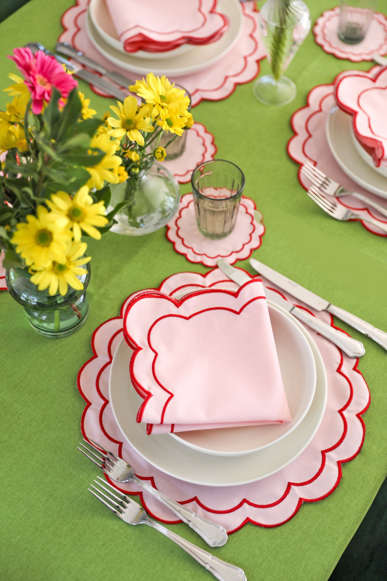 Rose&Red Scallop Placemat (Set of 4)