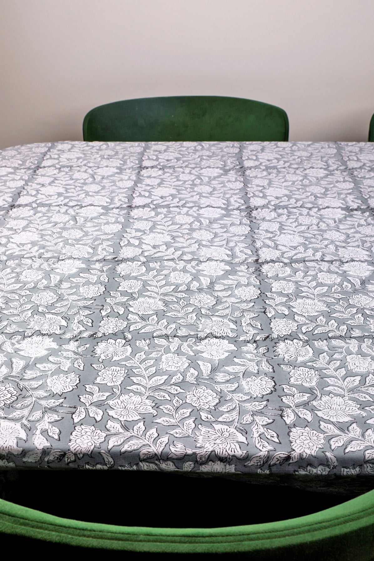 Gray Blossom Tablecloth
