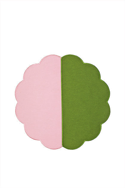 Bicolor Green&Rose Scallop Placemat (Set of 4)