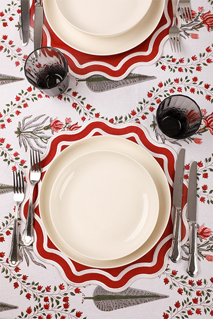 Burgundy Wave Placemat (Set of 4)