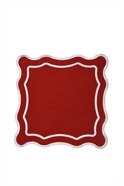 Burgundy Wave Placemat + Napkin