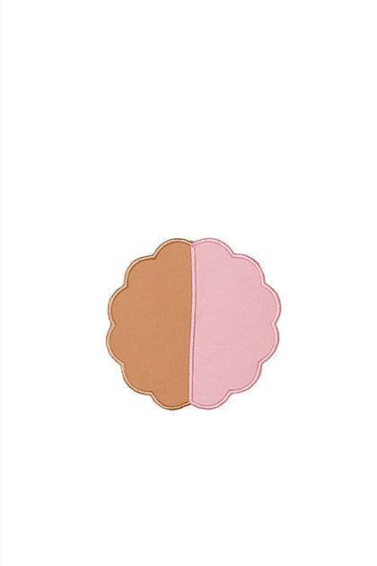 Bicolor Beige&Rose Scallop Coaster (Set of 4 )