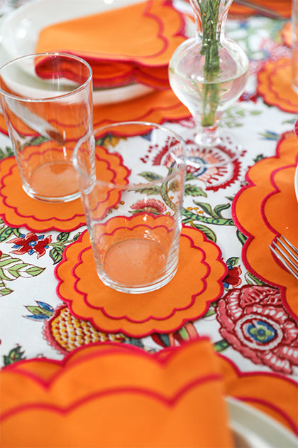 Orange Scallop Coaster (Set of 4)