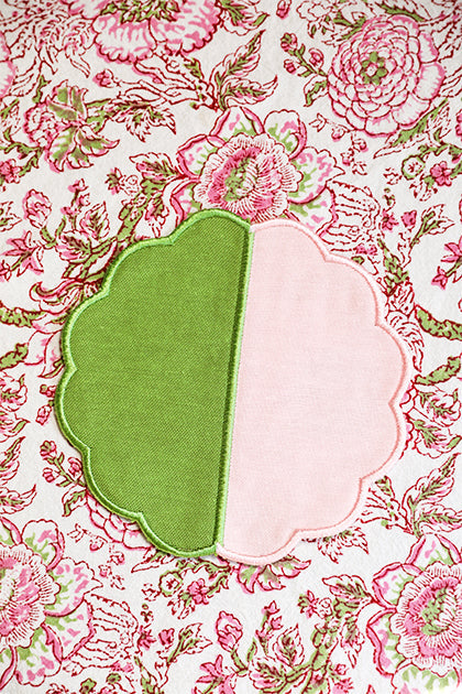 Bicolor Green&Rose Scallop Coaster (Set of 4)