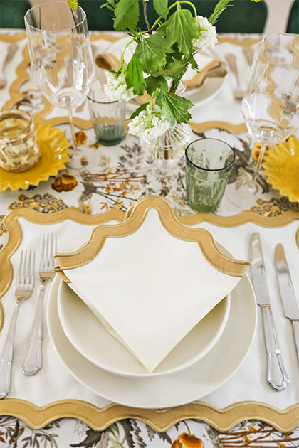Beige Wave Placemat + Napkin