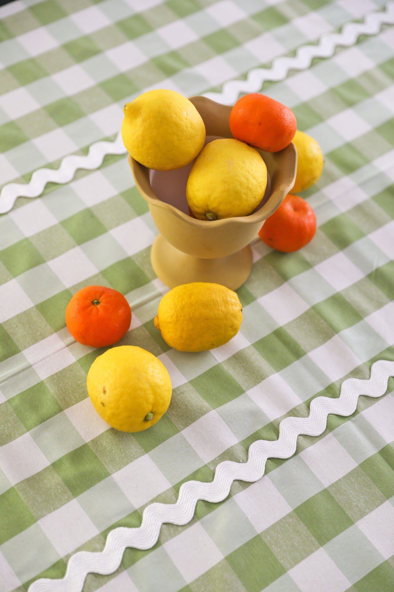 Olive Gingham Tablecloth