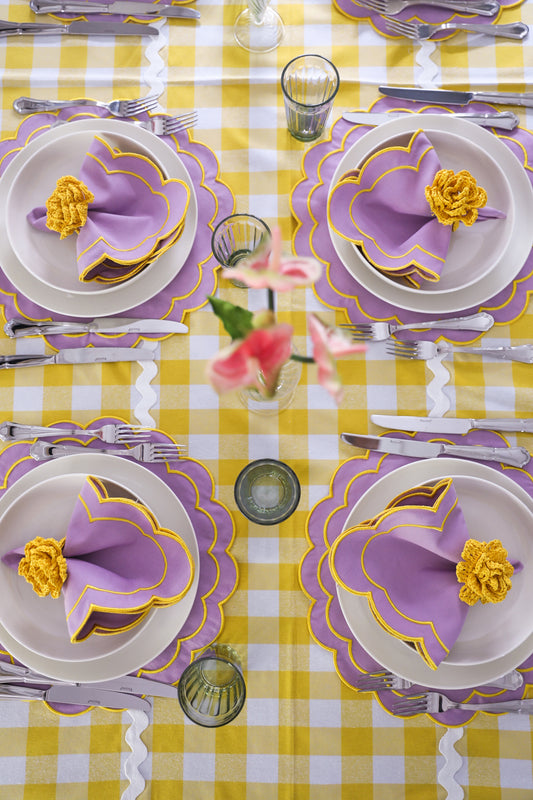 Lilac Scallop Placemat + Napkin
