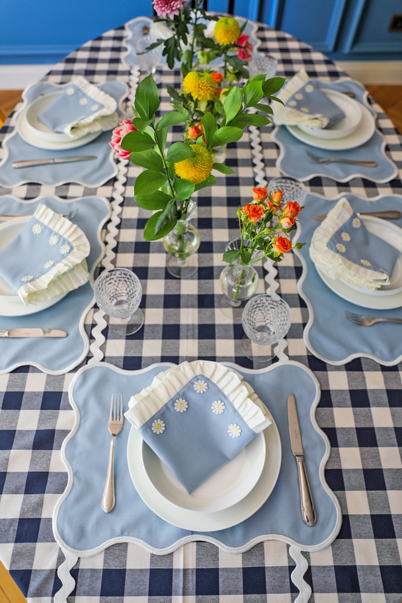 Bluefish Gingham Tablecloth