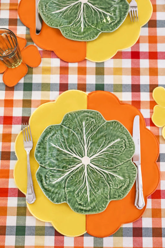 Bicolor Orange&Yellow Scallop Placemat (Set of 4)