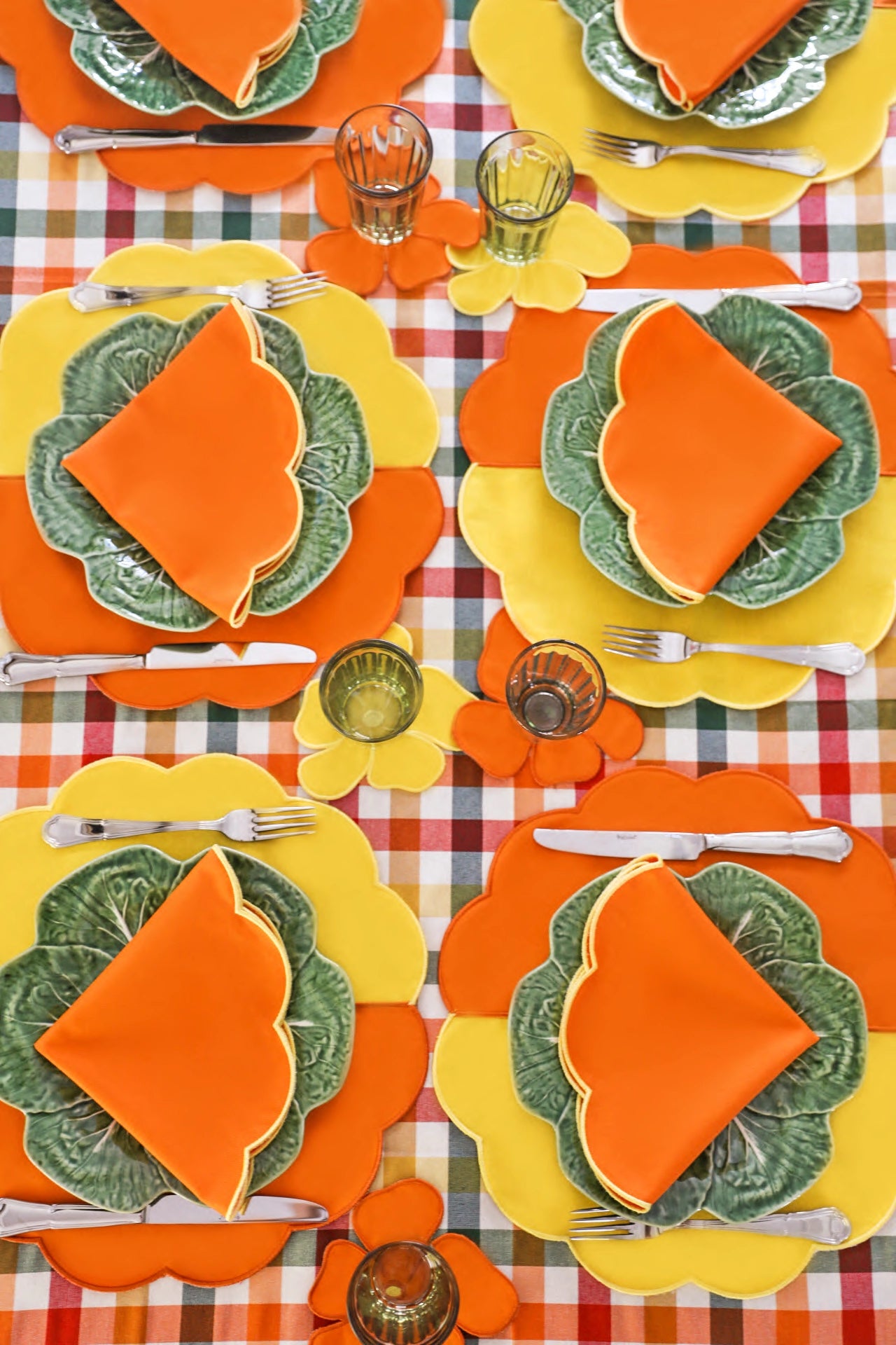 Bicolor Orange&Yellow Scallop Placemat (Set of 4)