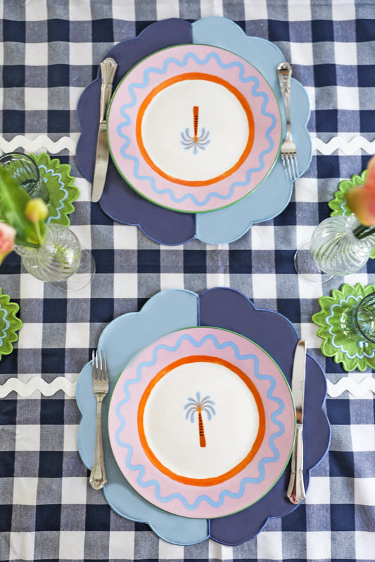 Bicolor Blue Scallop Placemat (Set of 4)