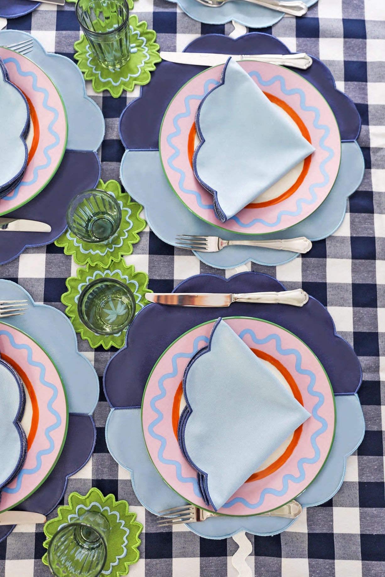 Baby Blue Scallop Napkin (Set of 4)