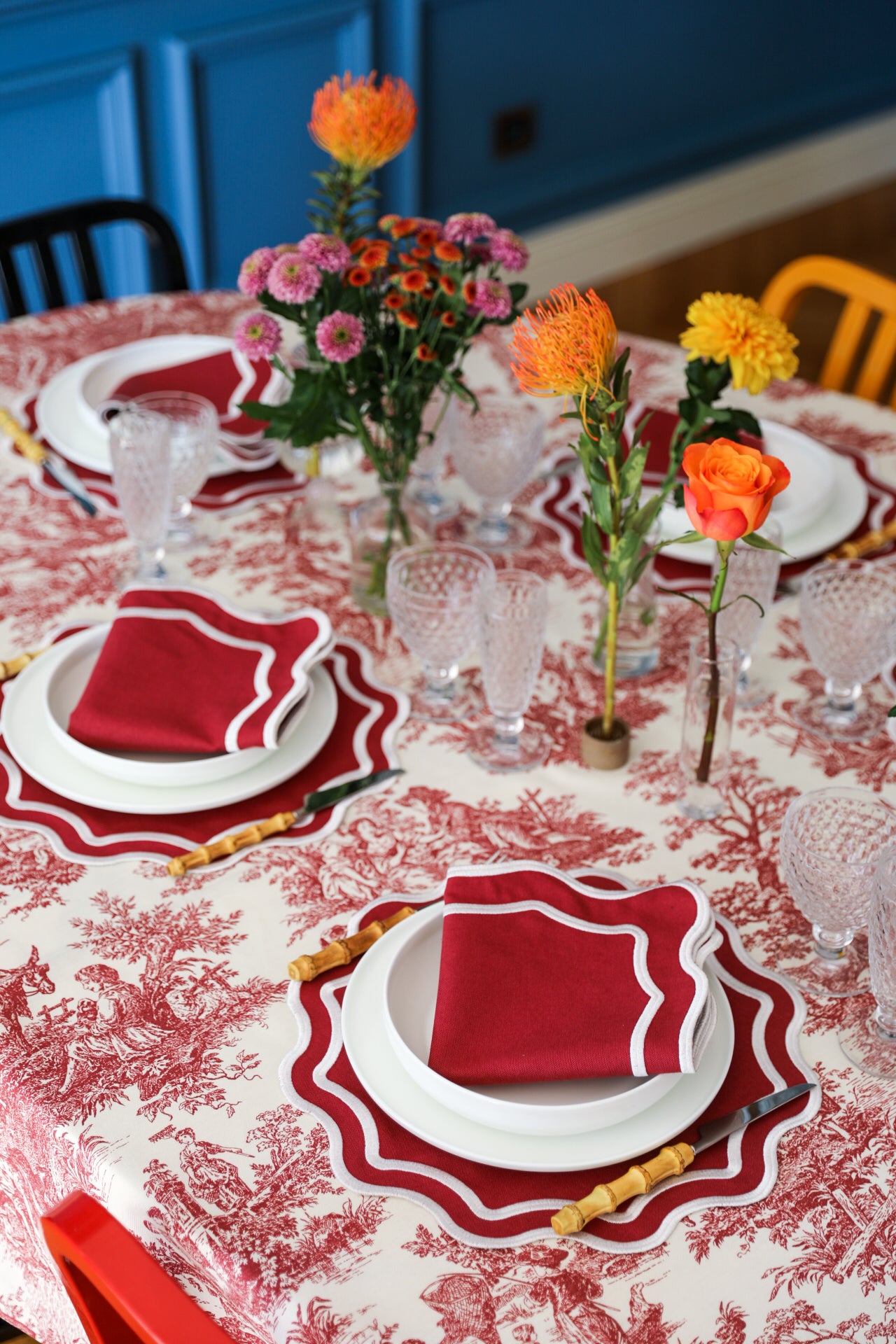 Burgundy Wave Placemat (Set of 4)