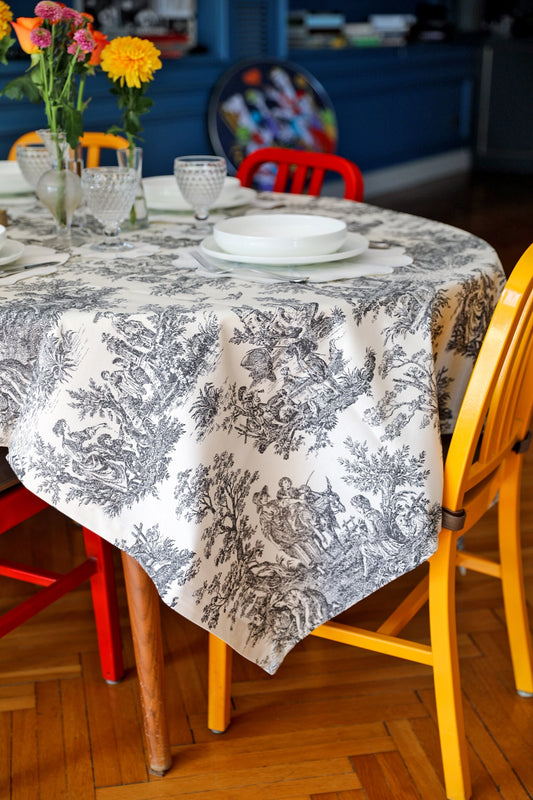Ebony Toile Tablecloth