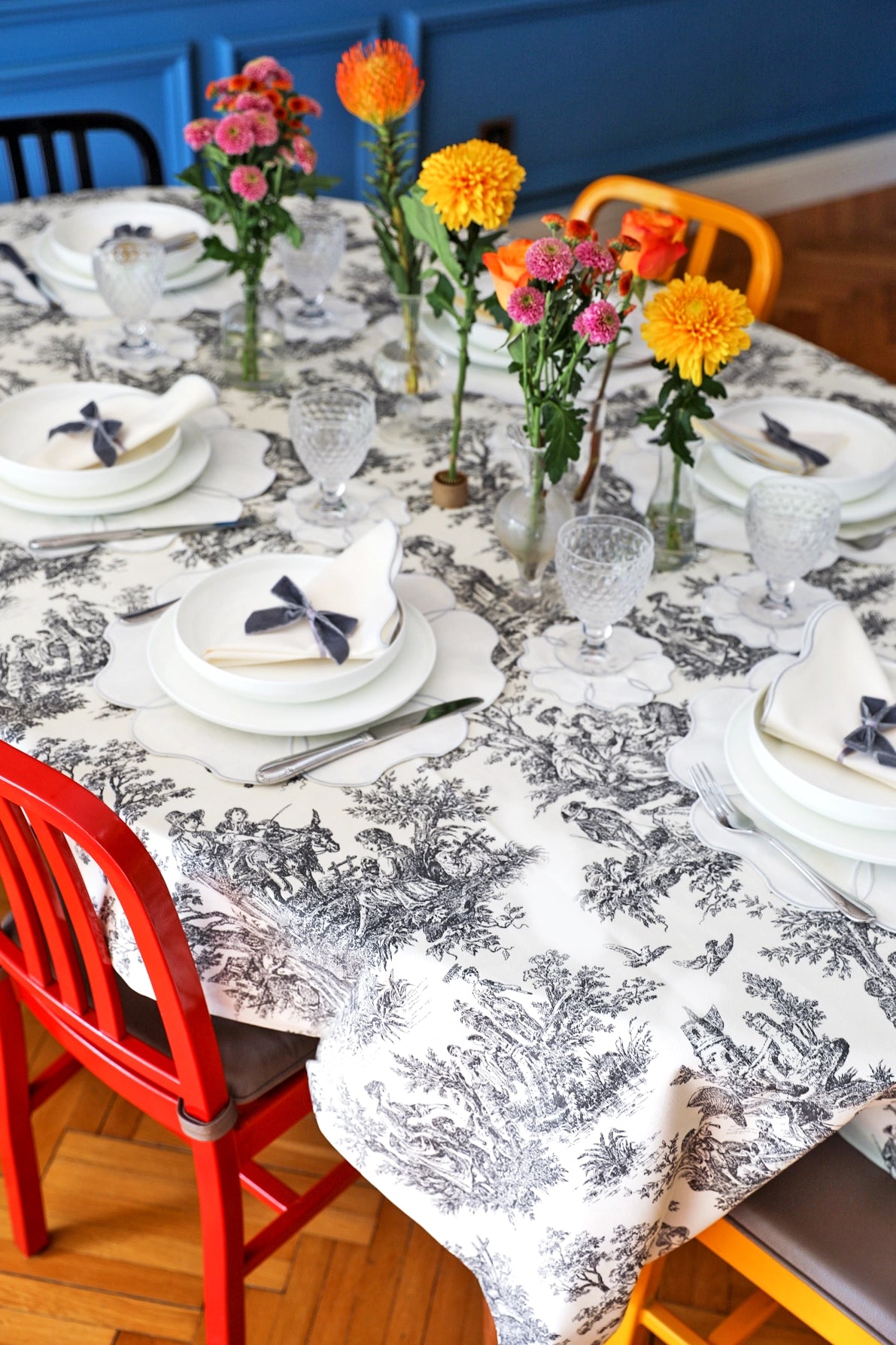 Ebony Toile Tablecloth