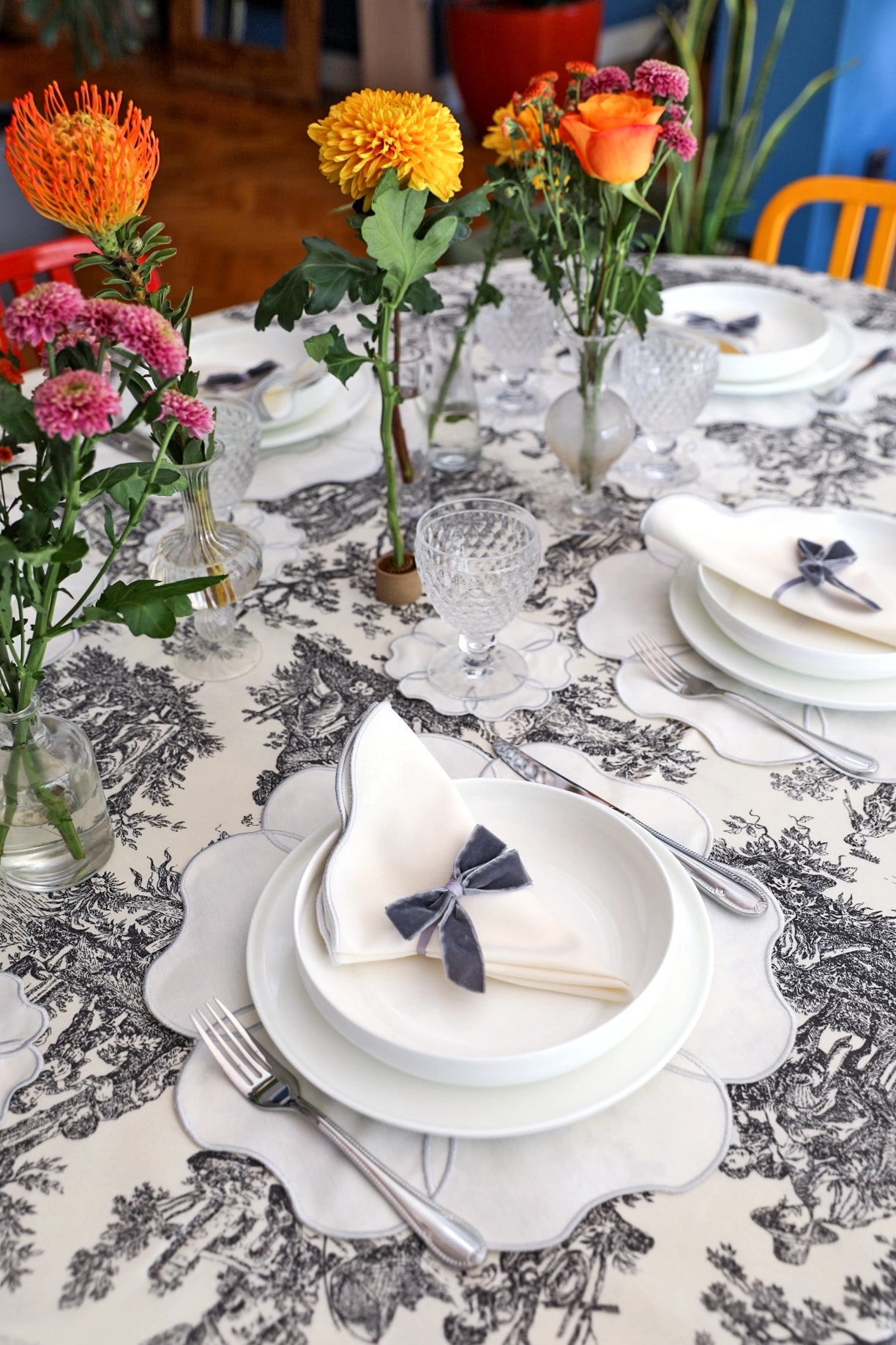 Ebony Toile Tablecloth