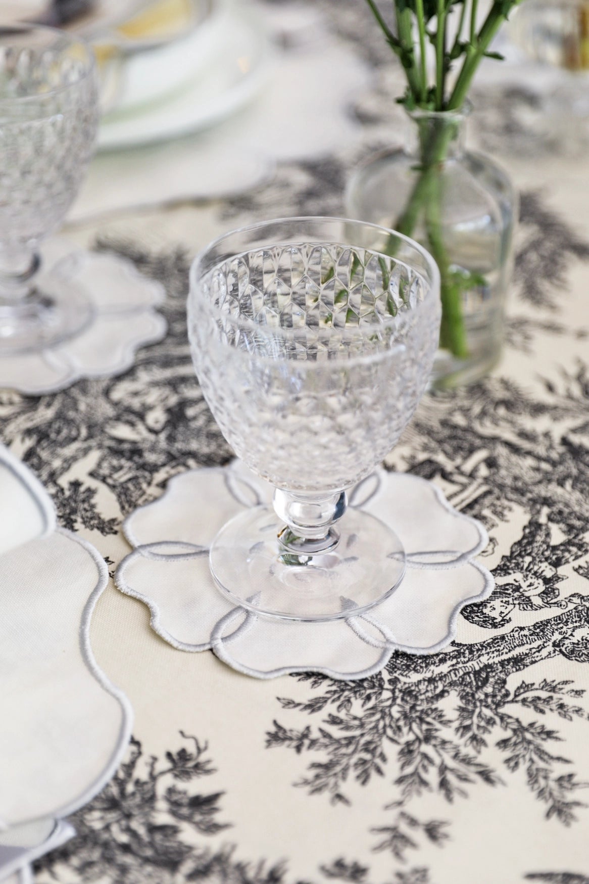 Silver Camellia Coaster (Set of 4)