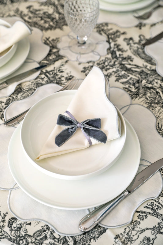 Silver Camellia Napkin (Set of 4)