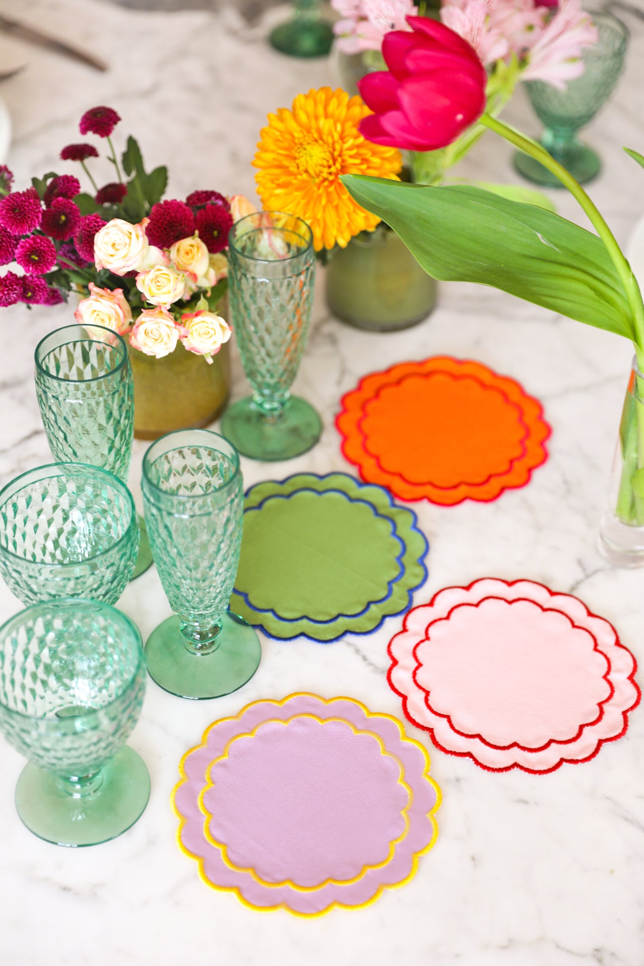 Colorful Scallop Coaster (Set of 4)