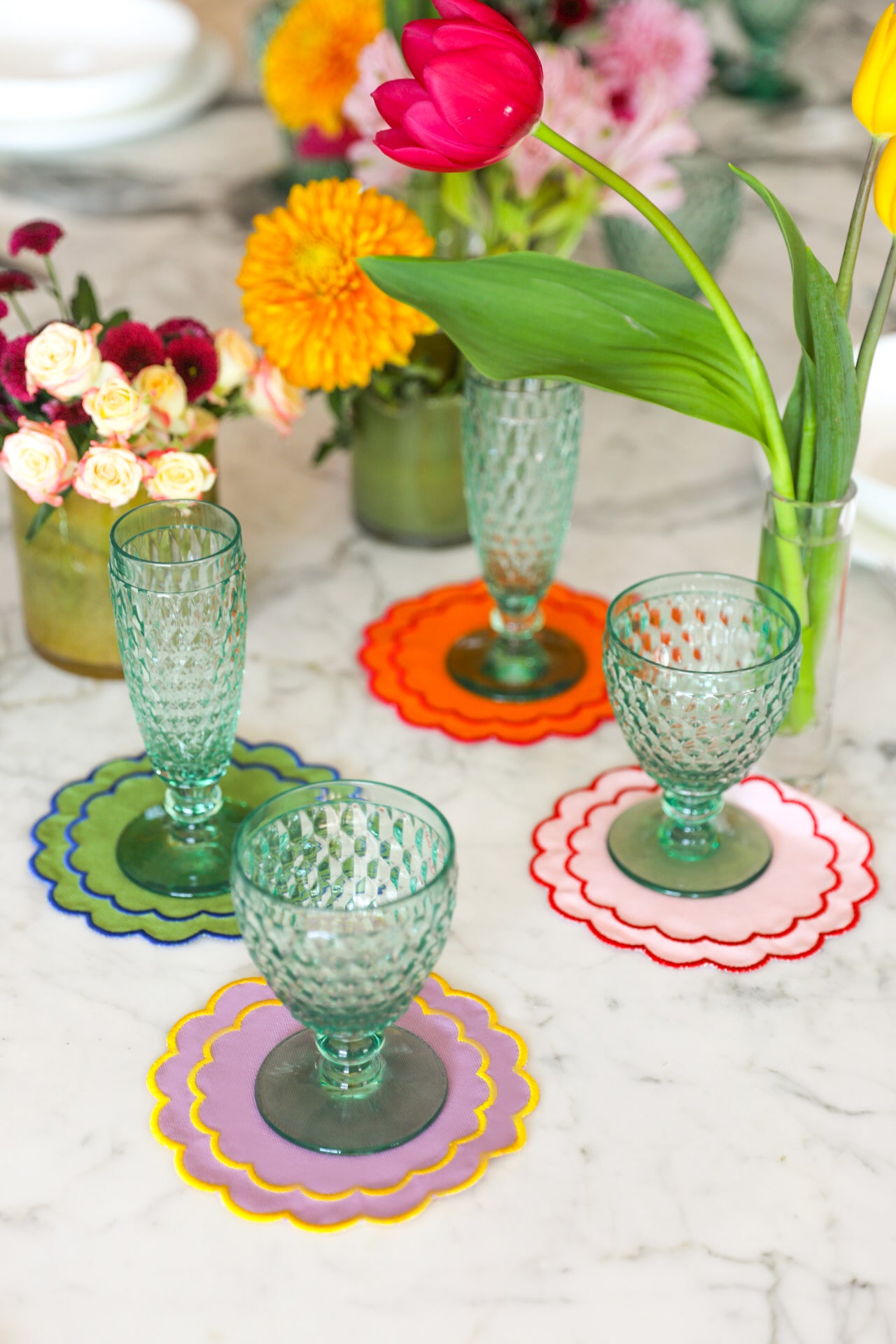 Colorful Scallop Coaster (Set of 4)