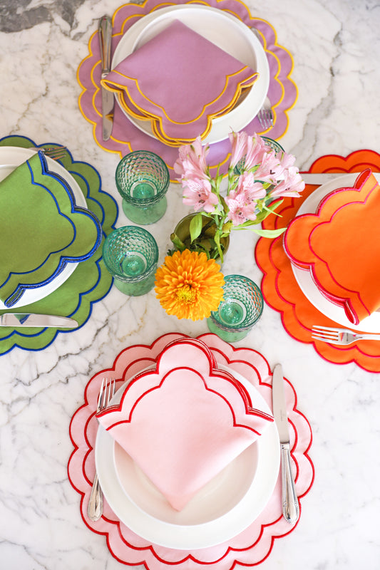 Colorful Scallop Napkin (Set of 4)