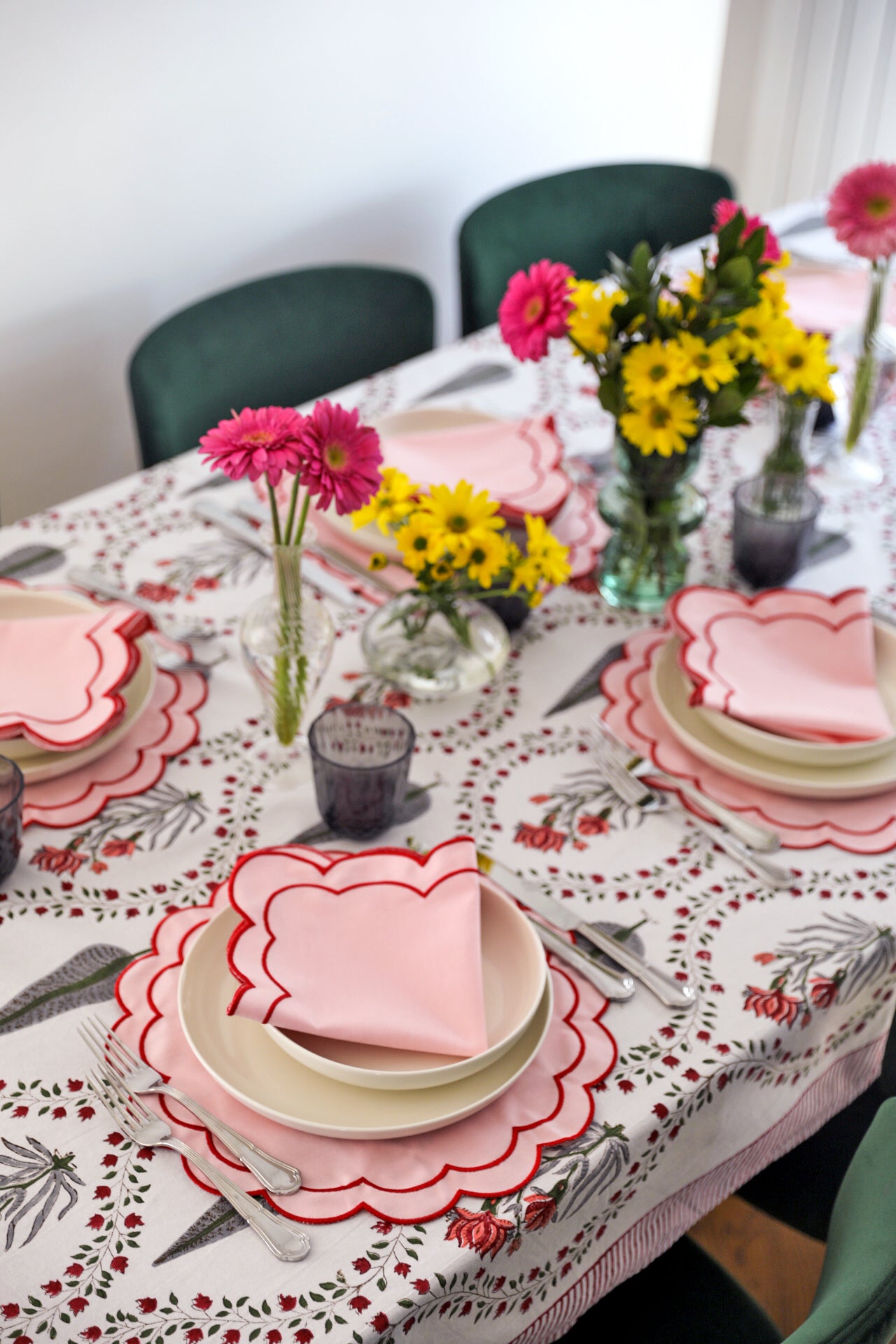 Rose&Red Scallop Placemat (Set of 4)