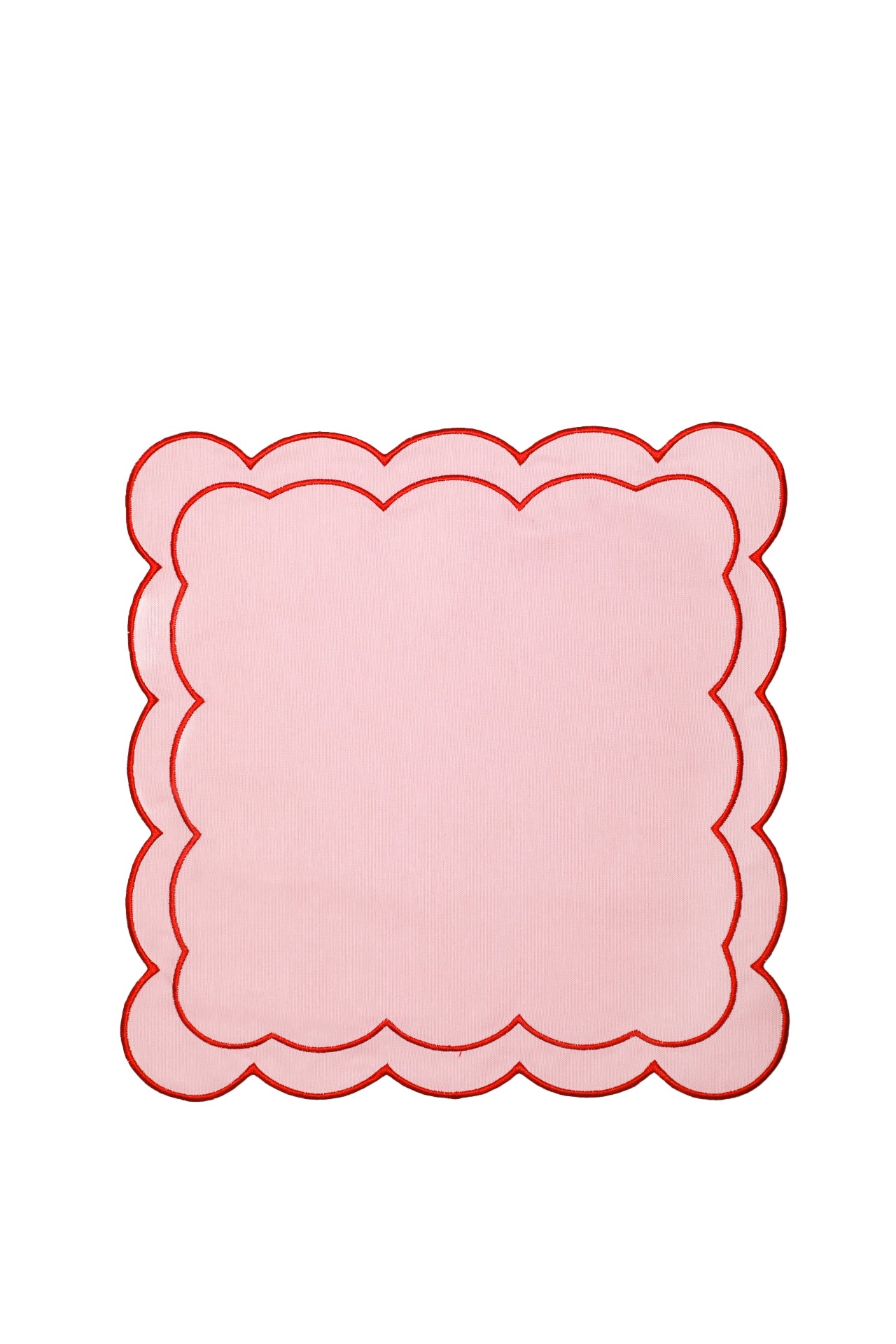 Rose&Red Scallop Placemat + Napkin