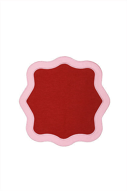 Rose&Burgundy Wave Placemat + Napkin