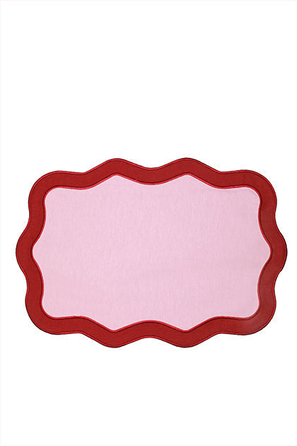Rose&Burgundy Wave Placemat + Napkin