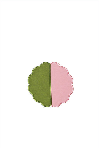 Bicolor Green&Rose Scallop Coaster (Set of 4)