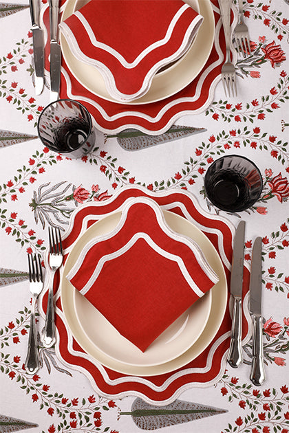 Burgundy Wave Placemat (Set of 4)