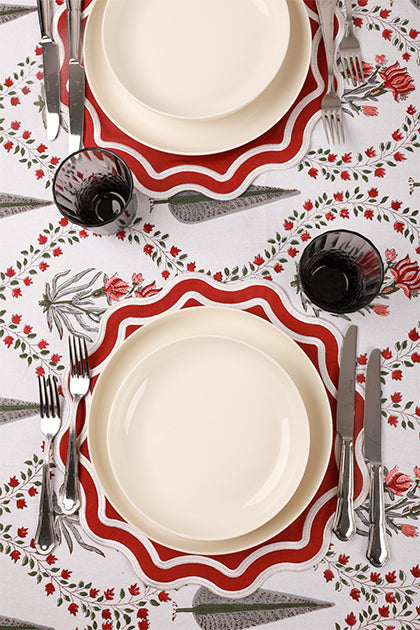 Burgundy Wave Placemat (Set of 4)