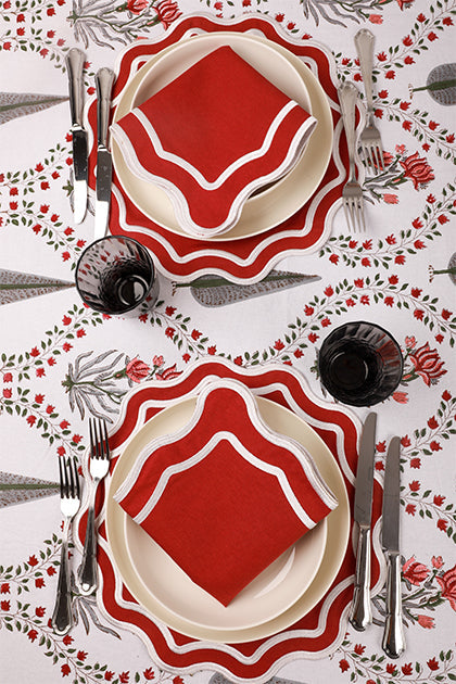 Burgundy Wave Napkin (Set of 4)