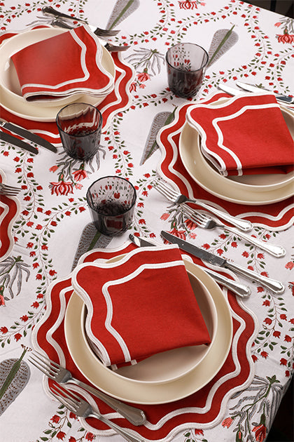 Burgundy Wave Placemat (Set of 4)