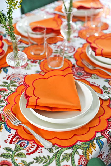Orange Scallop Napkin (Set of 4)