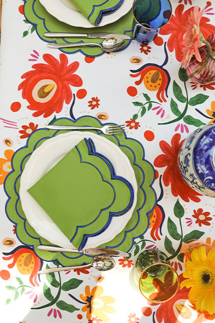 Green Scallop Napkin (Set of 4)